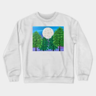 Moon With Trees Crewneck Sweatshirt